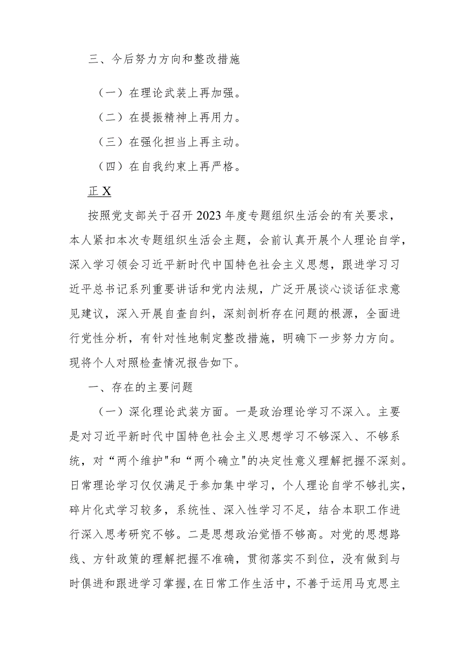 个人、领导干部2024年围绕“深化理论武装、锻炼过硬作风、强化严管责任”等五个方面教育整顿专题生活会对照检查材料、发言稿【两篇文】.docx_第2页