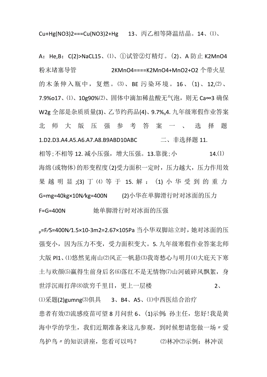 2023九年级寒假作业答案北师大版.docx_第3页