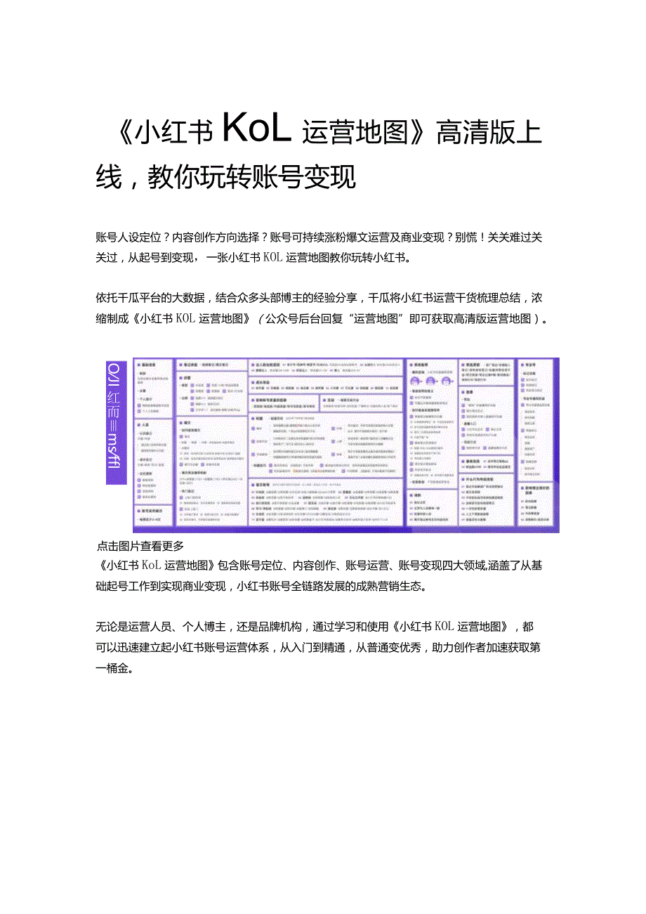 《小红书KOL运营地图》高清版上线教你玩转账号变现.docx_第1页