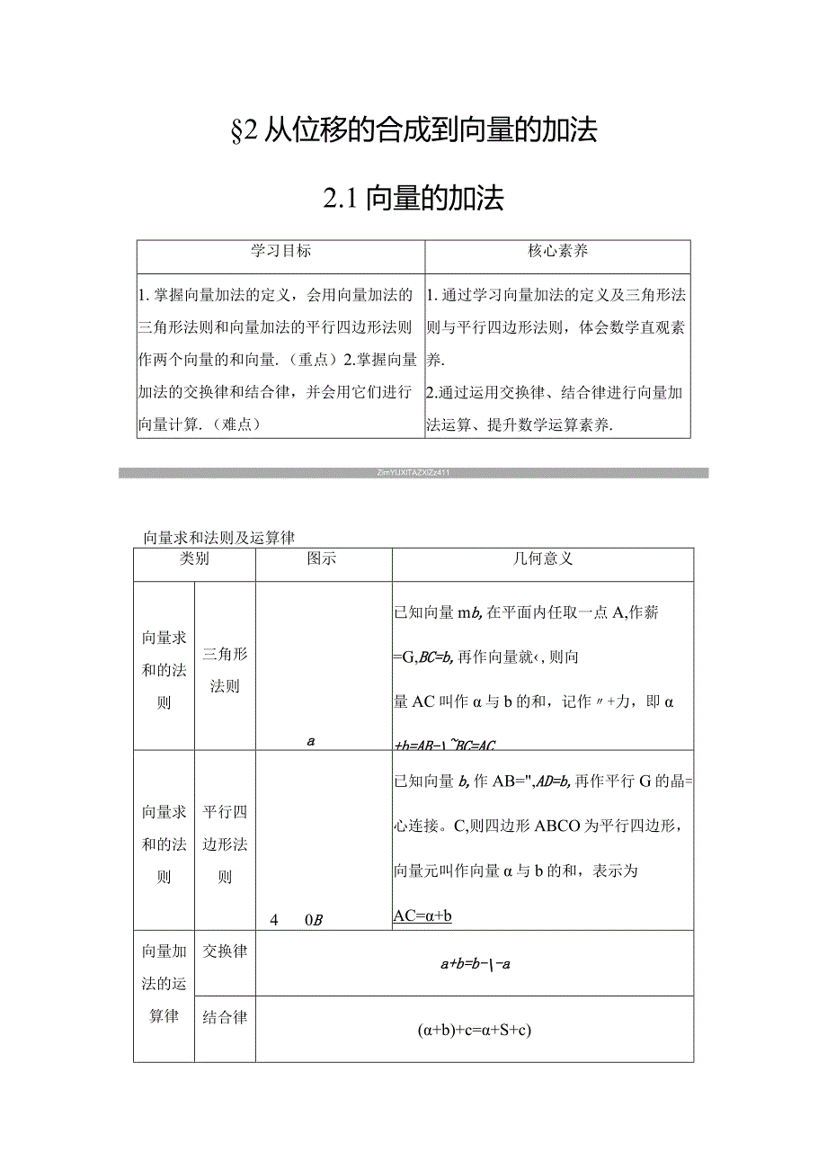 2.2.1向量的加法学案解析版.docx_第1页