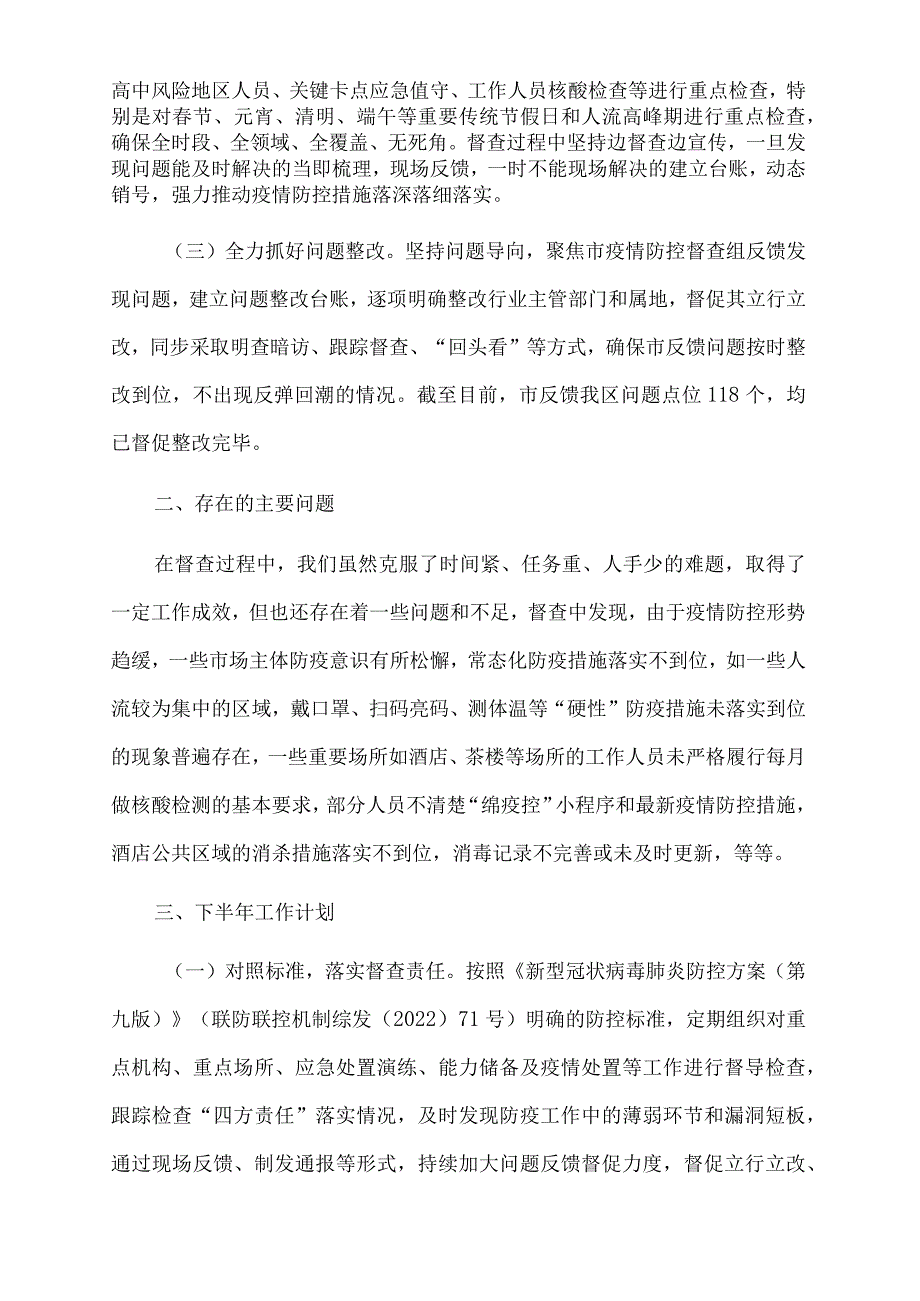 2022年疫情防控督查组上半年工作总结.docx_第2页