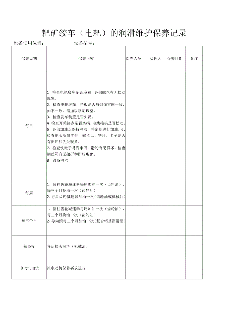 电耙维护保养记录.docx_第1页