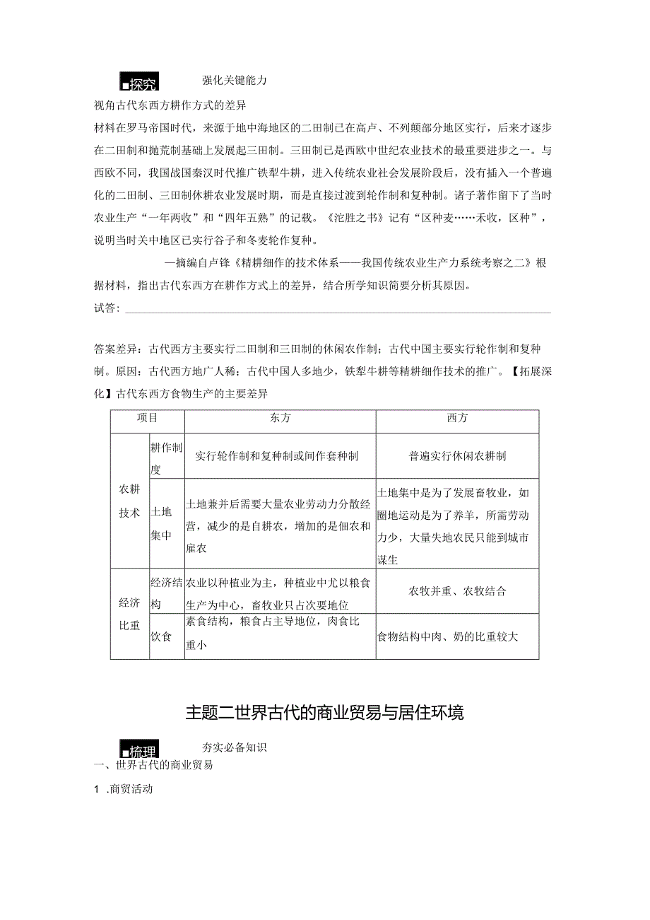 第15单元 古代史部分微专题整合 第46讲 世界古代的食物生产、商业贸易与居住环境（含答案）.docx_第2页