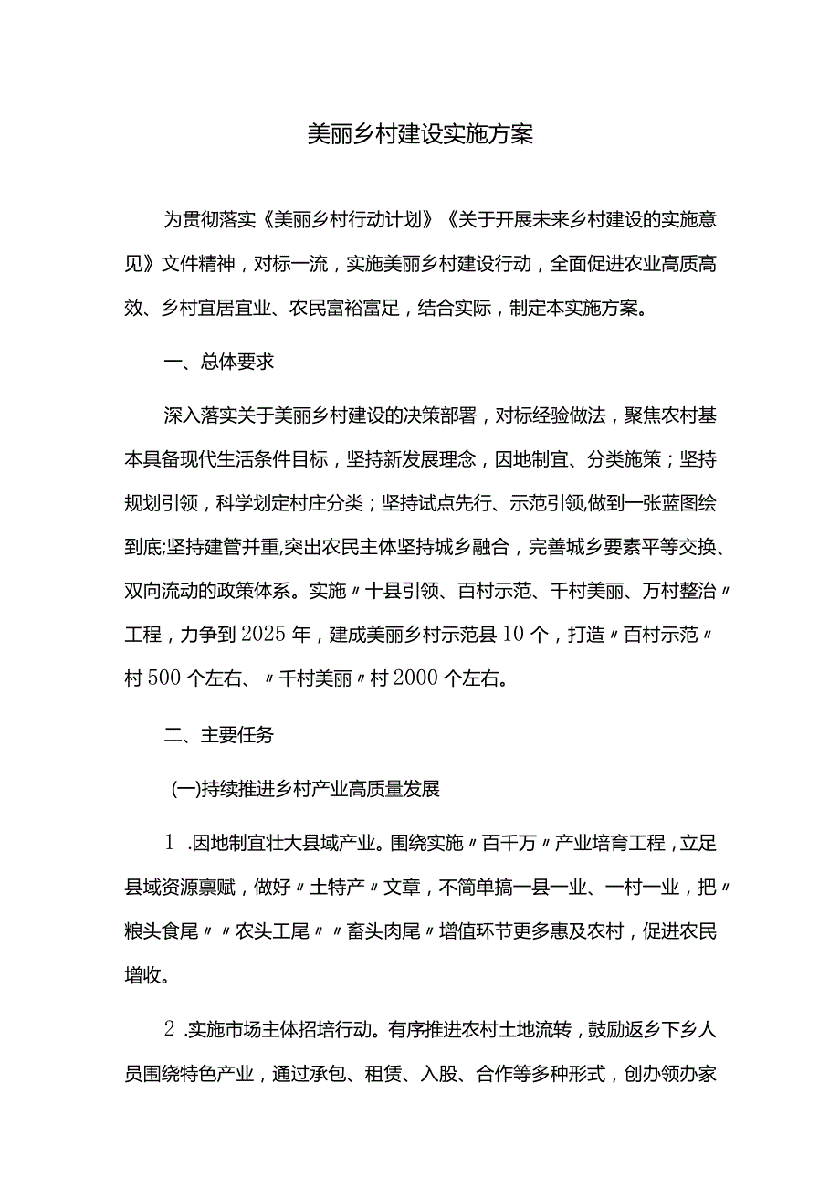 美丽乡村建设实施方案.docx_第1页