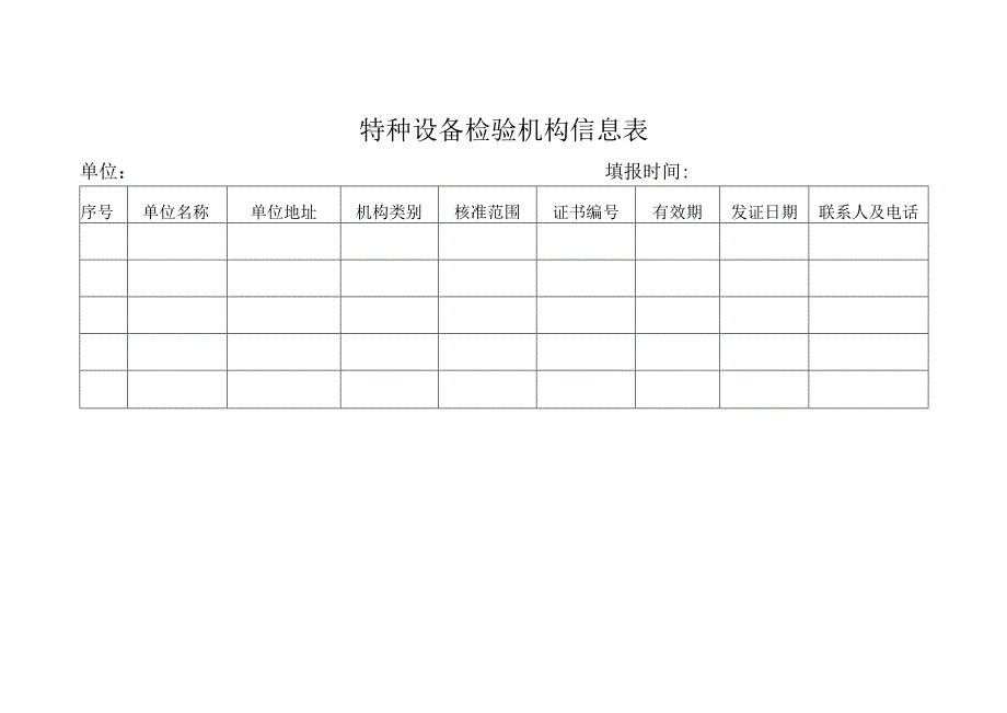 特种设备检验机构信息表.docx_第1页