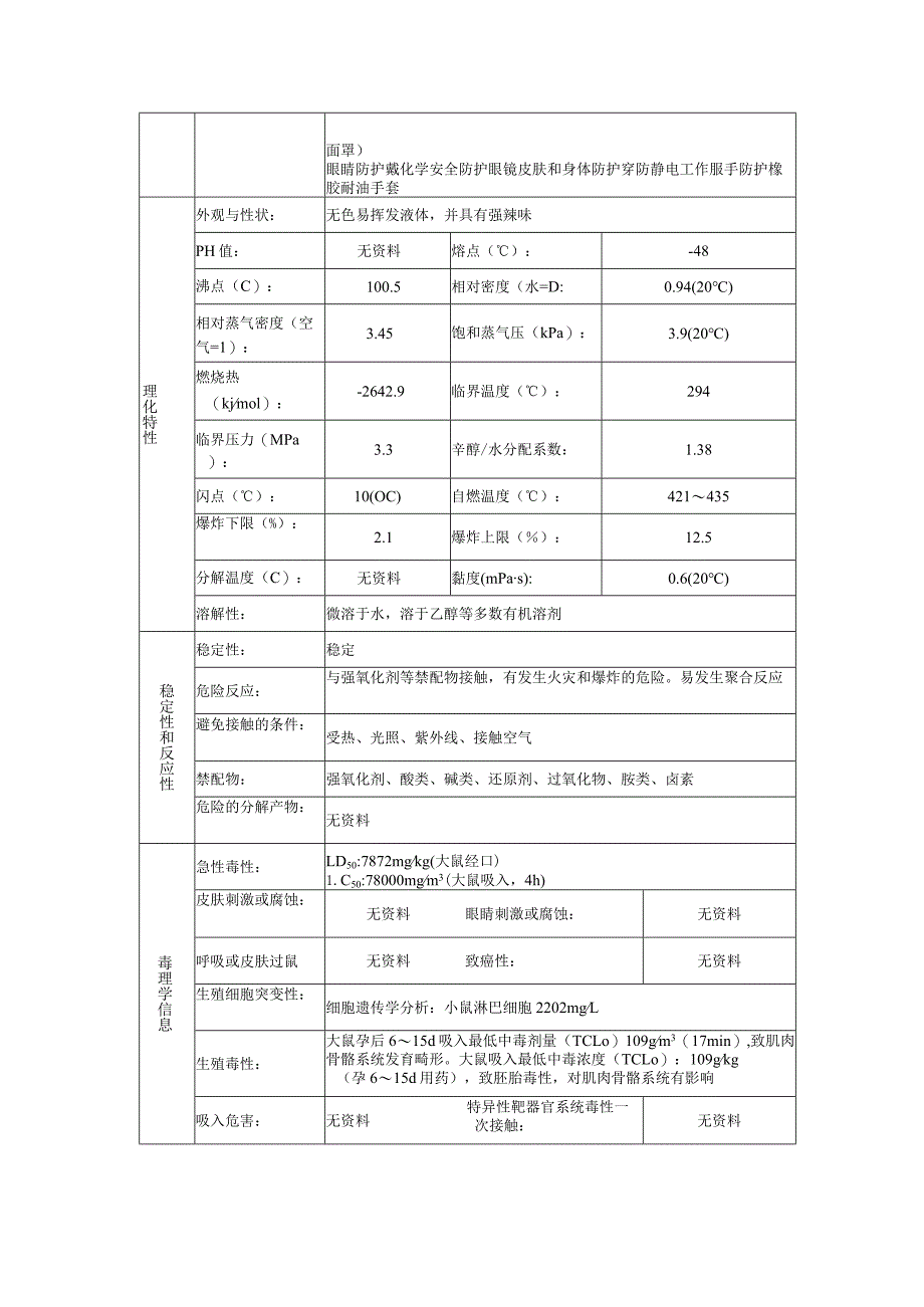 甲基丙烯酸甲酯的安全技术说明书.docx_第3页