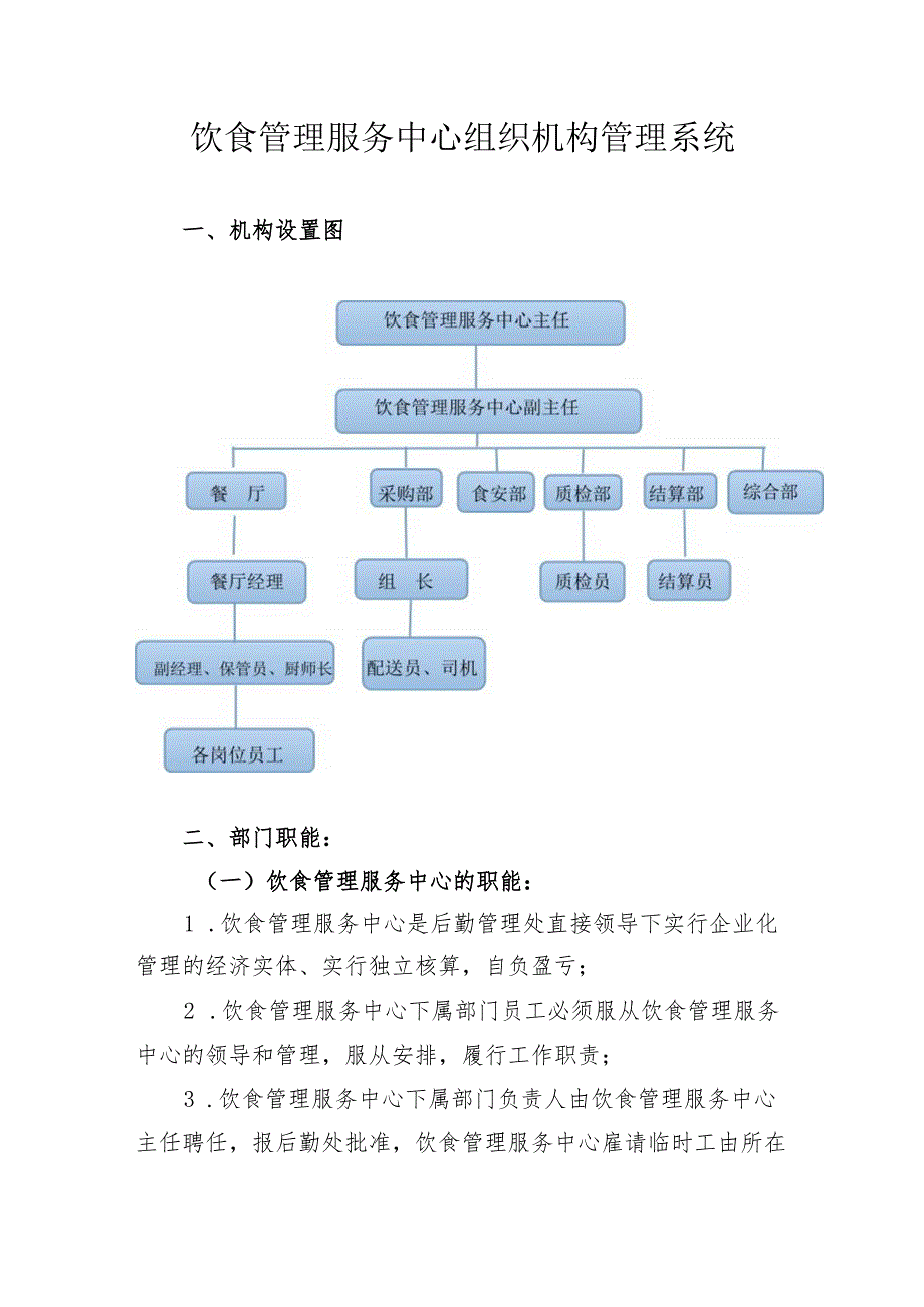 饮食管理服务中心组织机构管理系统.docx_第1页