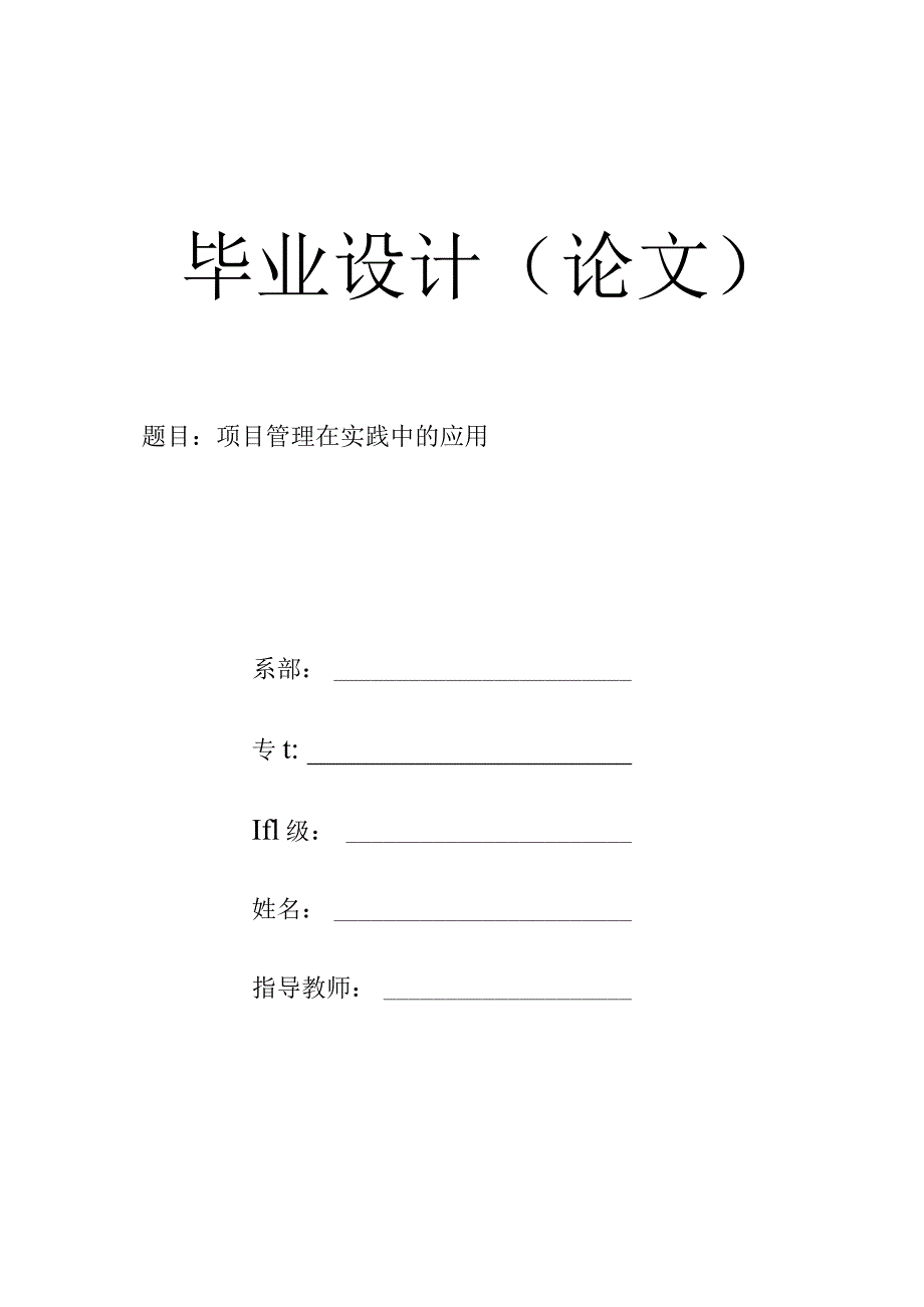 项目管理在实践中的应用.docx_第1页