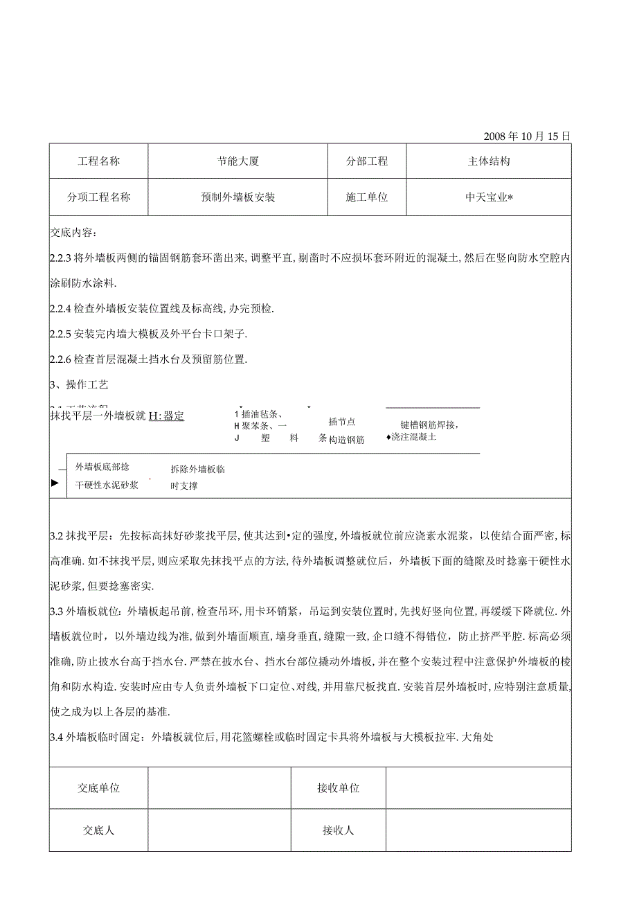 预制外墙板安装交底记录工程文档范本.docx_第2页