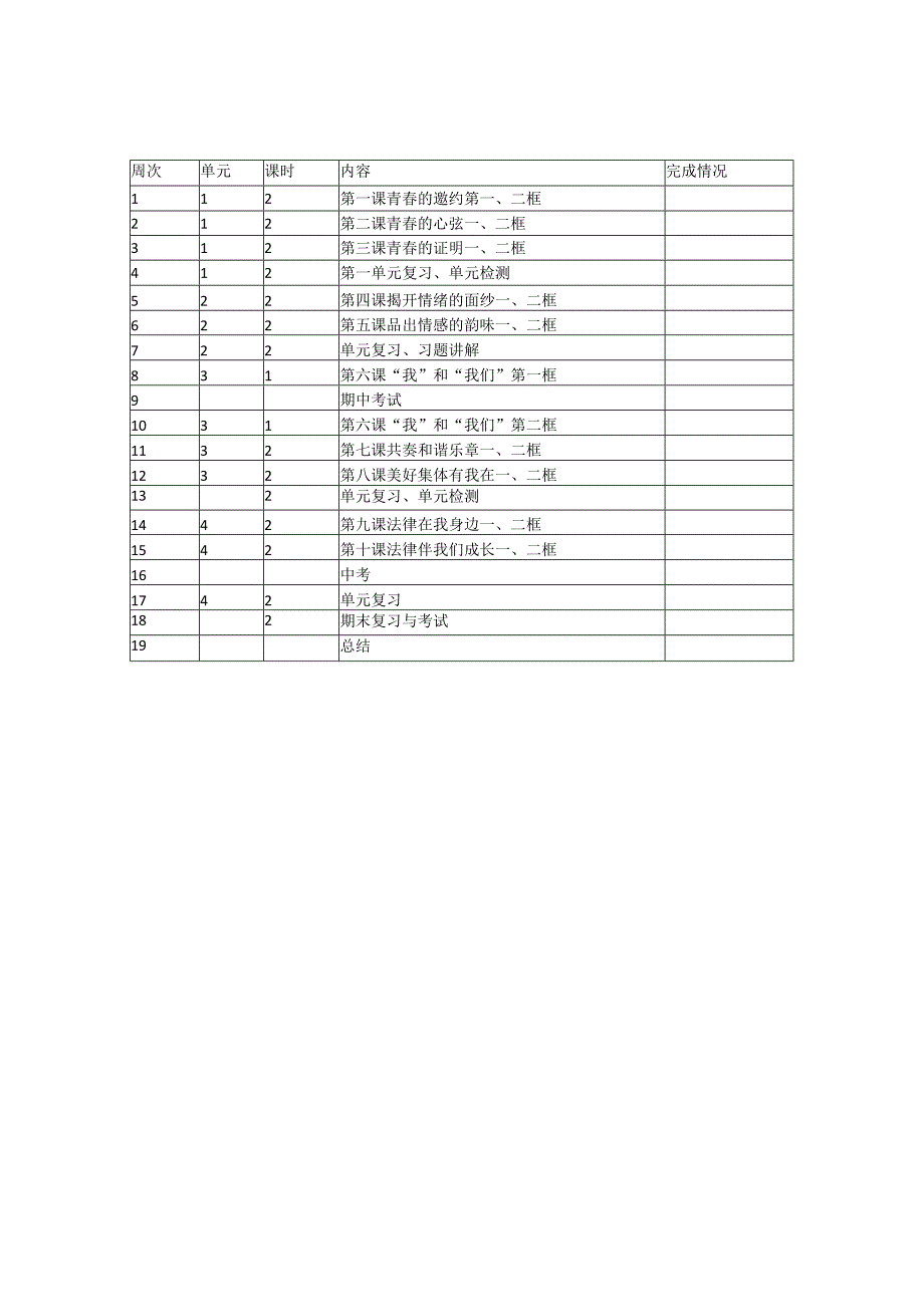 道德与法治七年级下册教学计划与进度表.docx_第3页