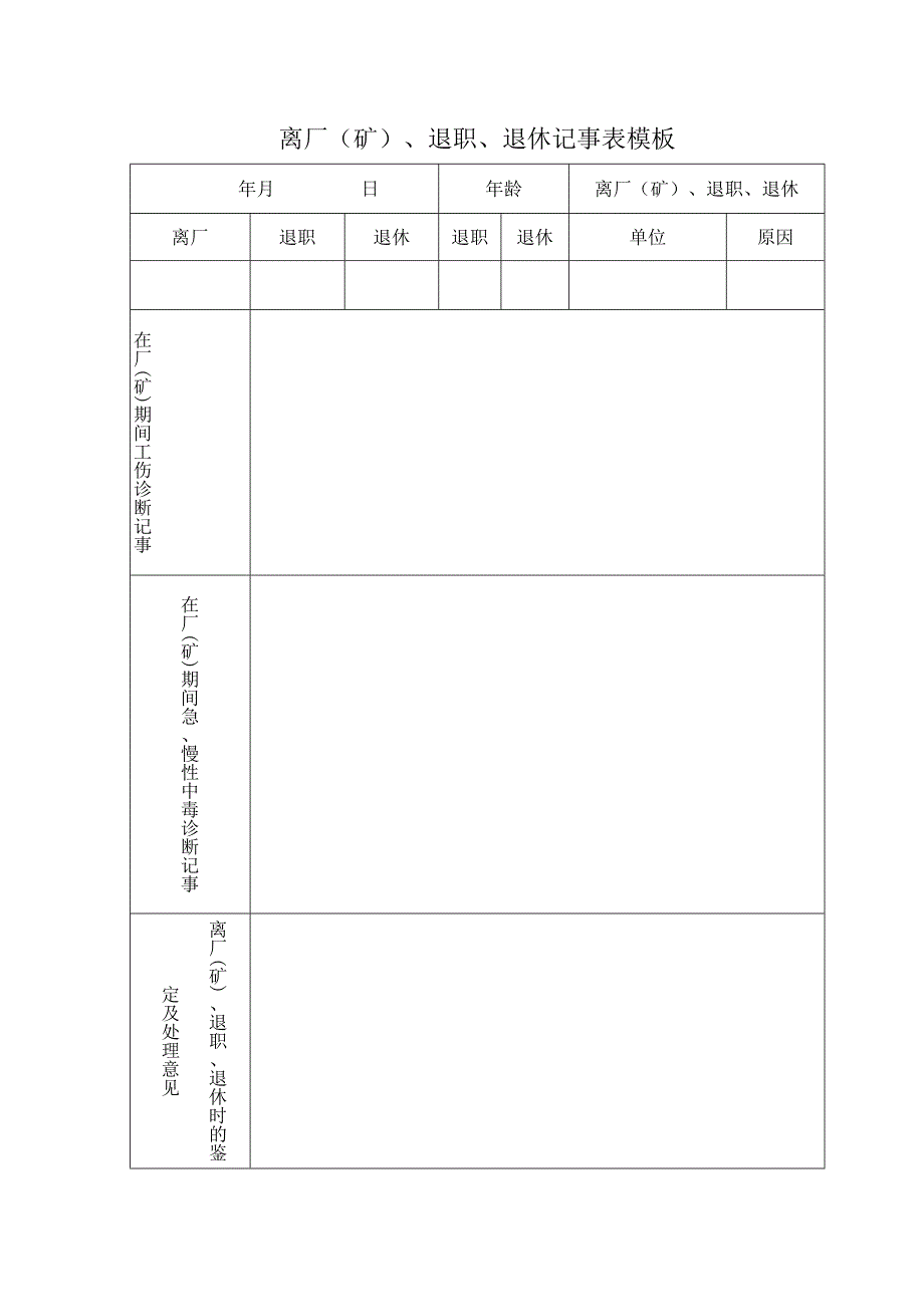 离厂（矿）、退职、退休记事表模板.docx_第1页