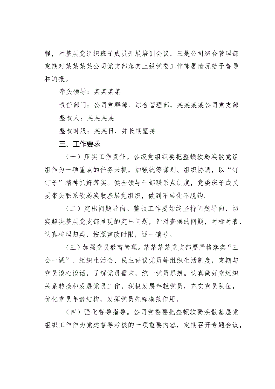 国有企业软弱涣散基层党组织整顿工作实施方案.docx_第3页