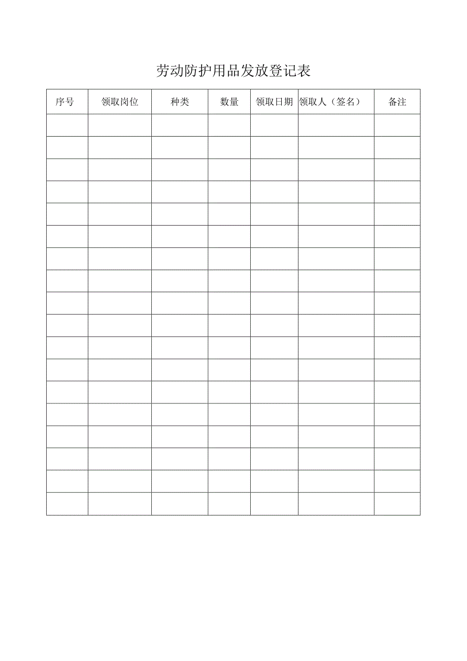 劳动防护用品发放登记表.docx_第1页