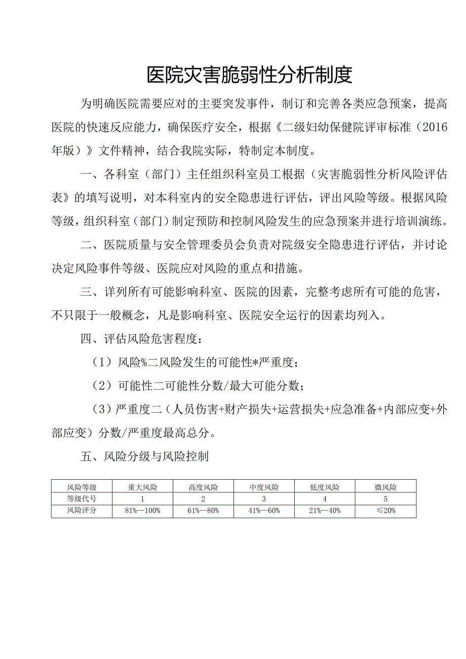 医院灾害脆弱性分析制度.docx_第1页