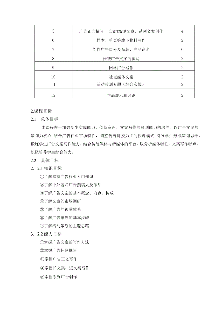 《广告文案与策划》课程标准.docx_第2页