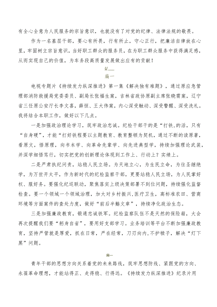 七篇2024年《持续发力纵深推进》研讨材料、心得体会.docx_第2页