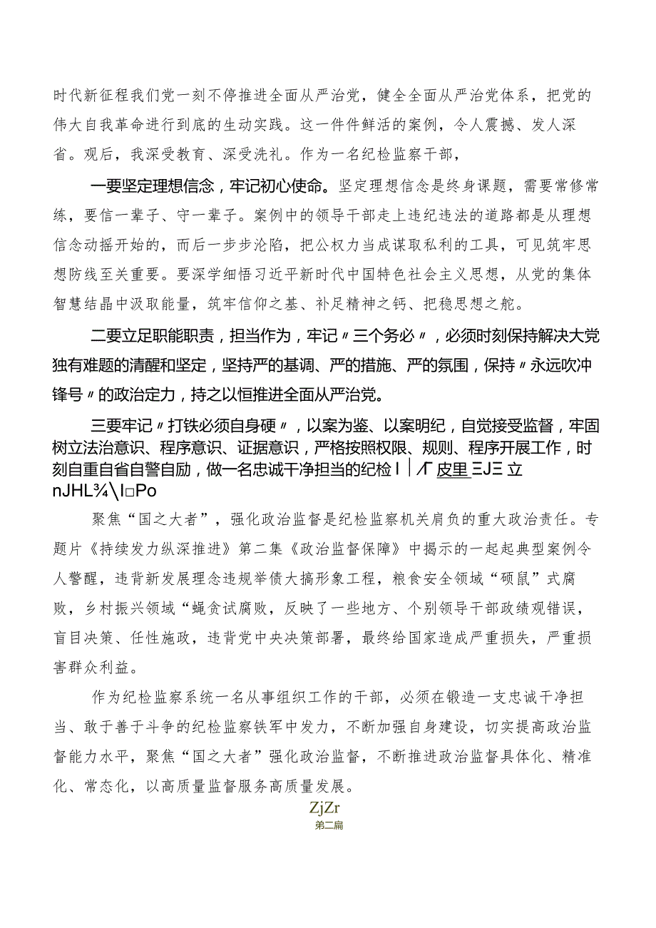 专题节目“持续发力 纵深推进”交流发言稿及心得感悟8篇.docx_第2页