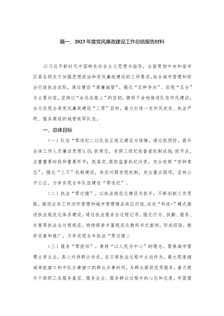 2023年度党风廉政建设工作总结报告材料【10篇精选】供参考.docx_第2页