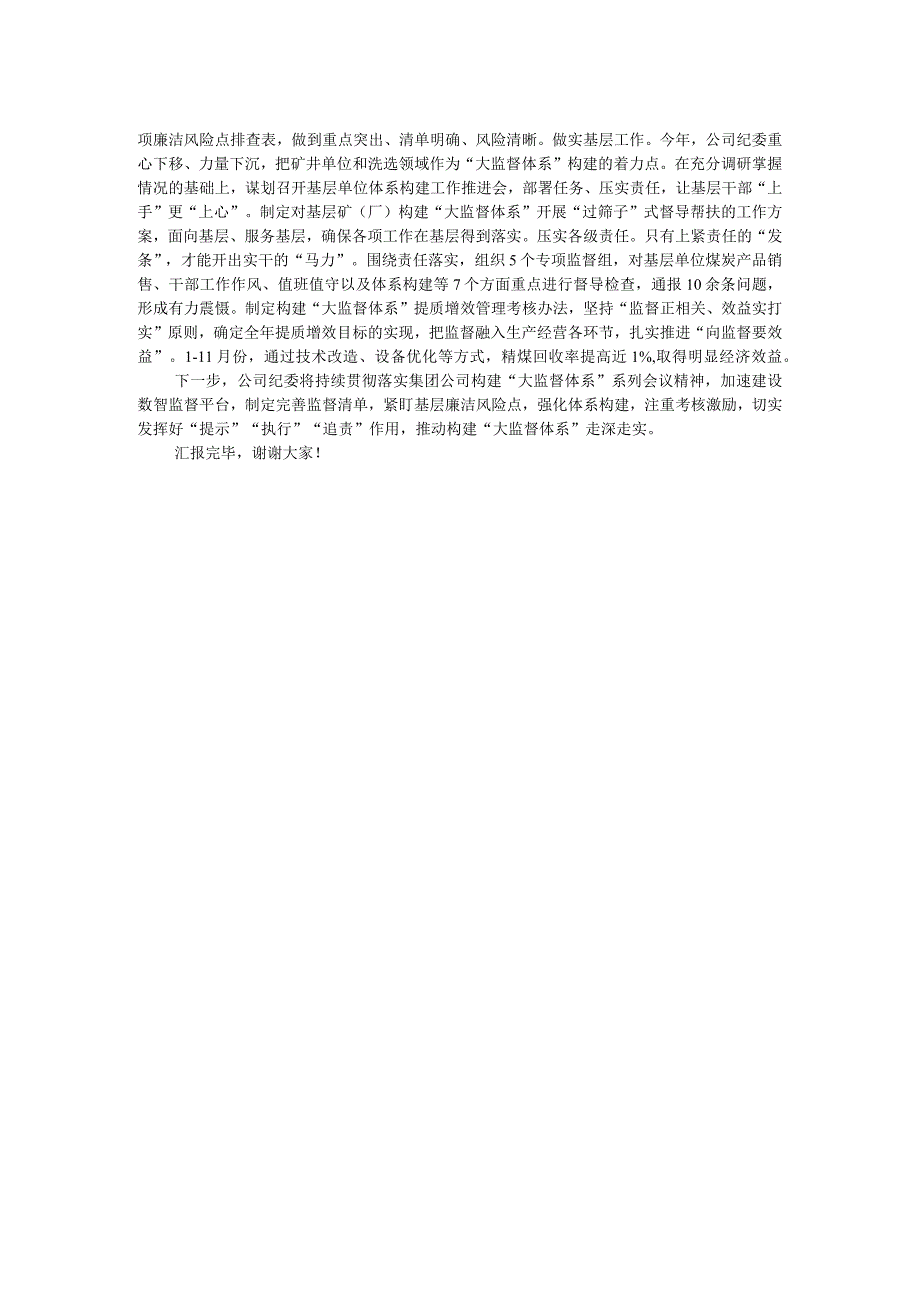 在国有企业纪检监察大监督体系建设推进会上的汇报发言.docx_第2页