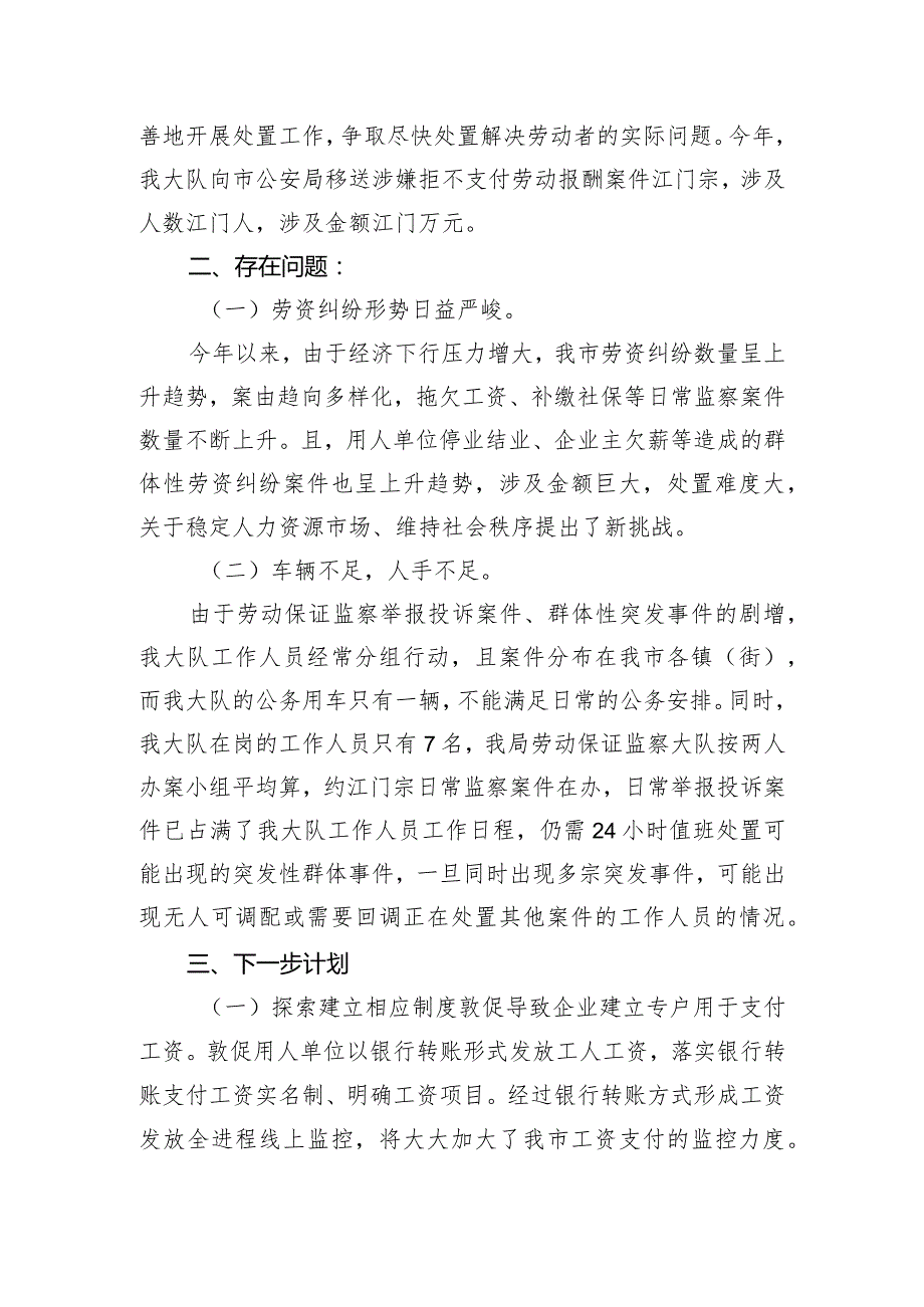 2023年劳动保障监察大队总结及2024年计划.docx_第3页