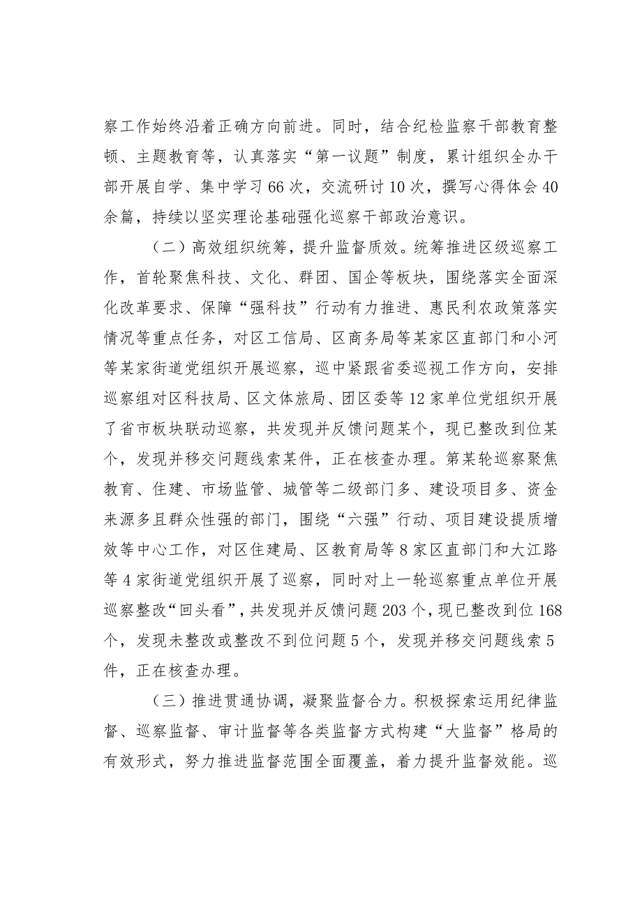 某某区巡察办2023年巡察工作总结及2024年工作计划.docx_第2页