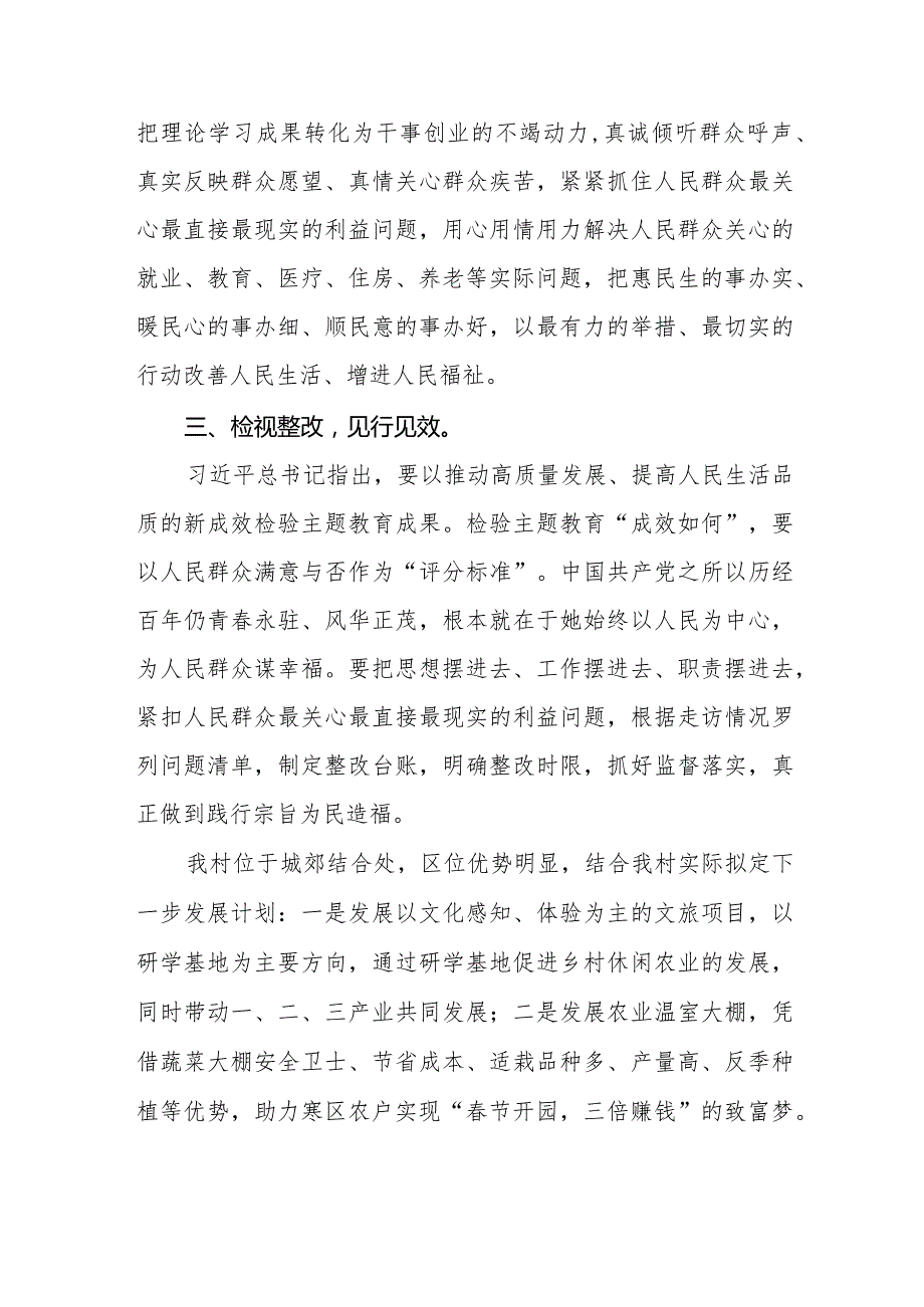 村长2023年主题教育学习心得体会八篇.docx_第3页