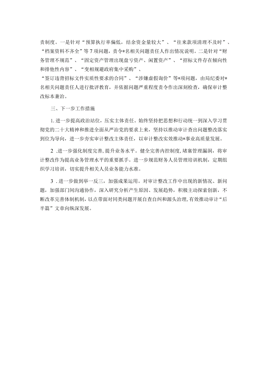 局履行经济责任审计整改情况的报告.docx_第2页