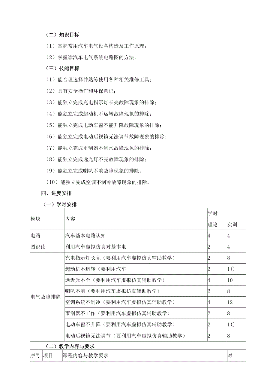 《汽车电气维修》课程教学计划.docx_第2页