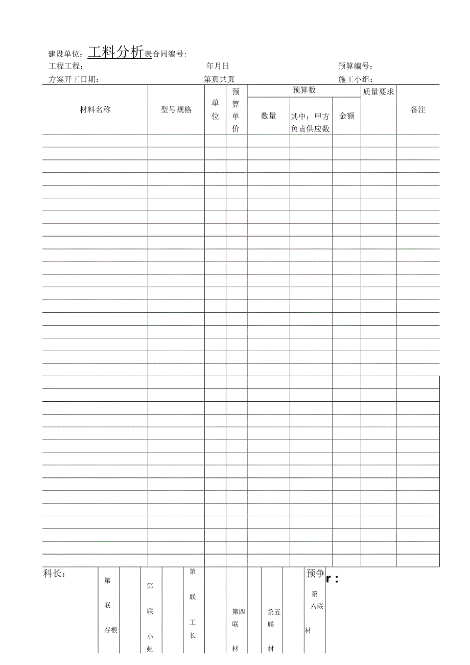 工料分析表格.docx_第1页