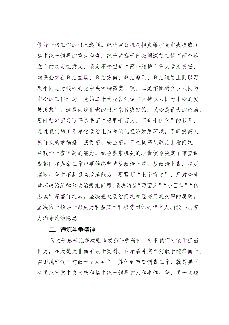 在纪检监察干部队伍教育整顿研讨交流会上关于做好审查调查工作的发言.docx_第2页