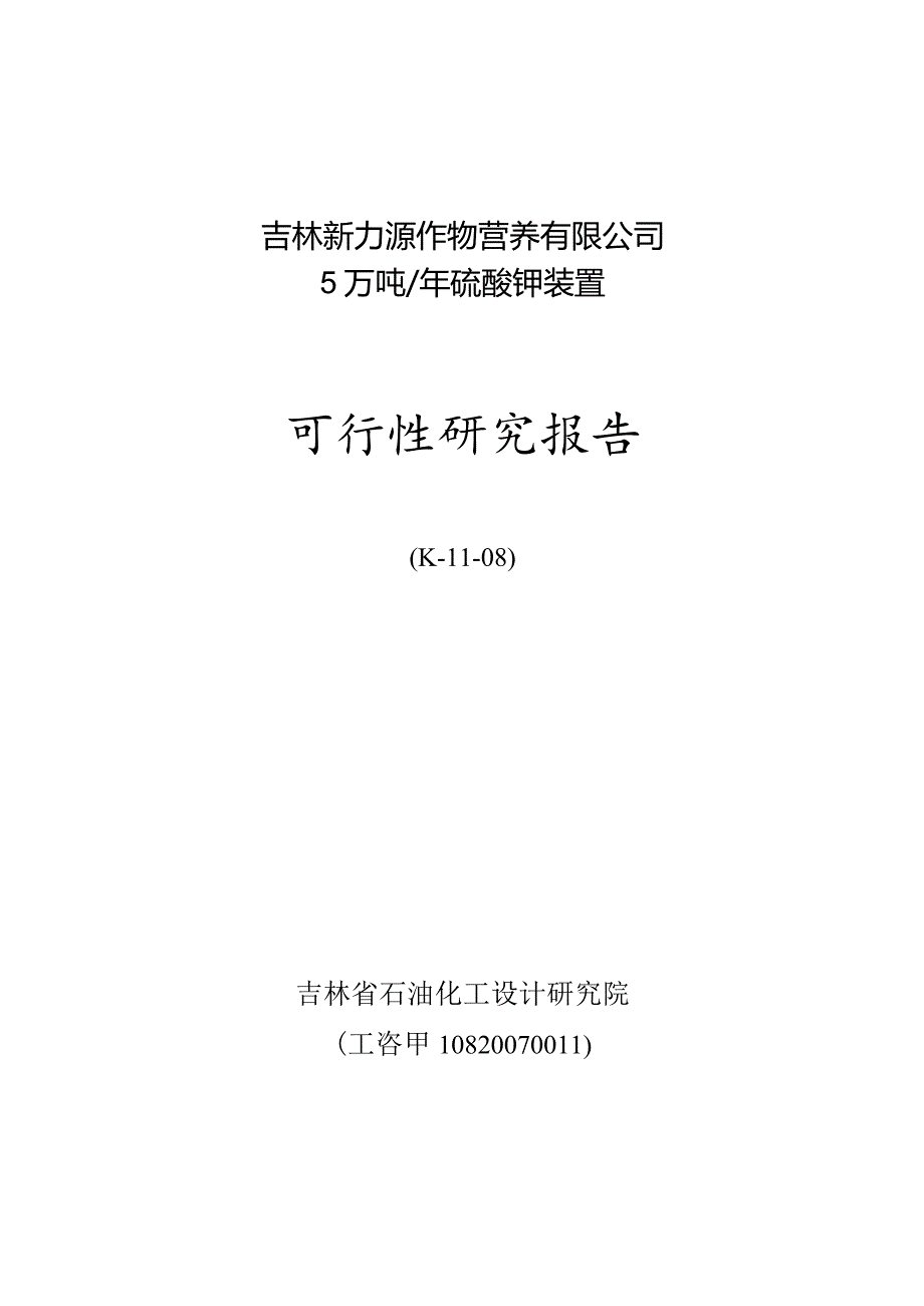 某公司硫酸钾装置可行性研究报告.docx_第1页