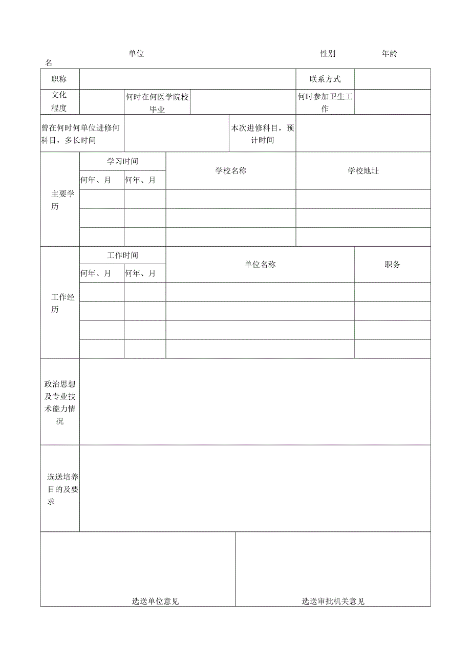 护理人员进修申请表.docx_第2页