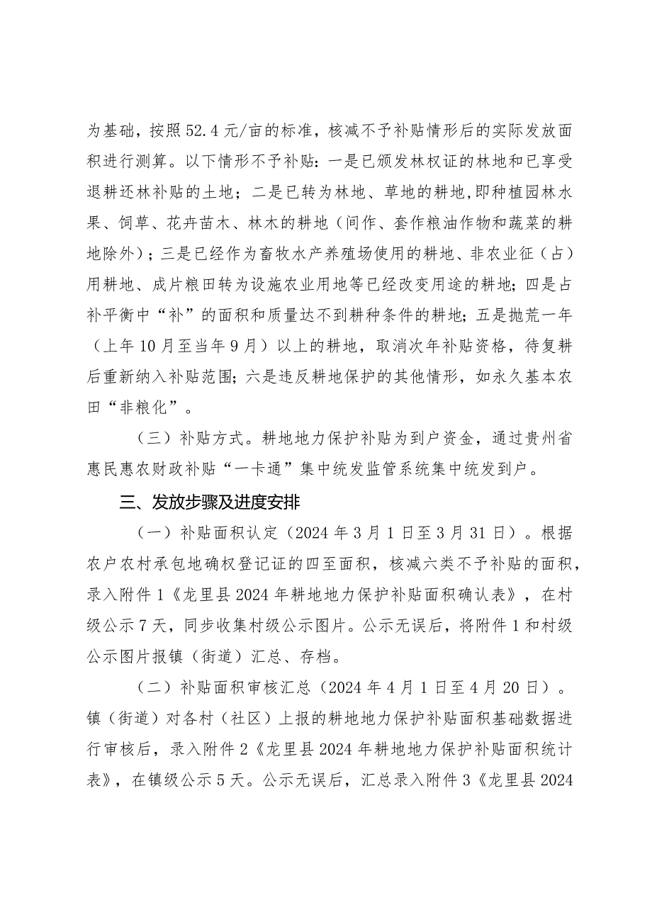 龙里县2024年耕地地力保护补贴发放工作方案（征求意见稿）.docx_第2页