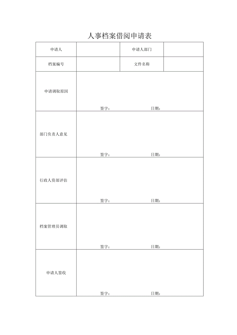 人事档案借阅申请表.docx_第1页