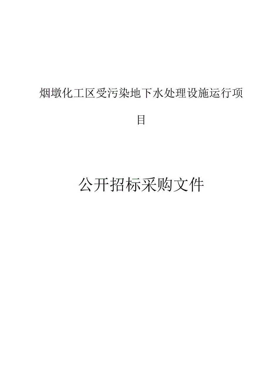 工业区块受污染地下水处理设施运行项目招标文件.docx_第1页