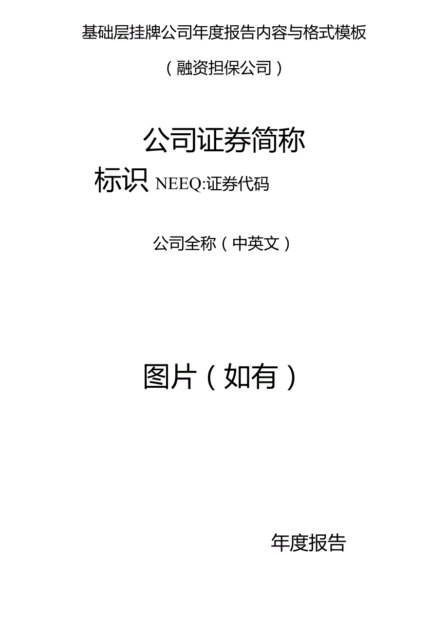 基础层挂牌公司年度报告内容与格式模板融资担保公司.docx_第1页