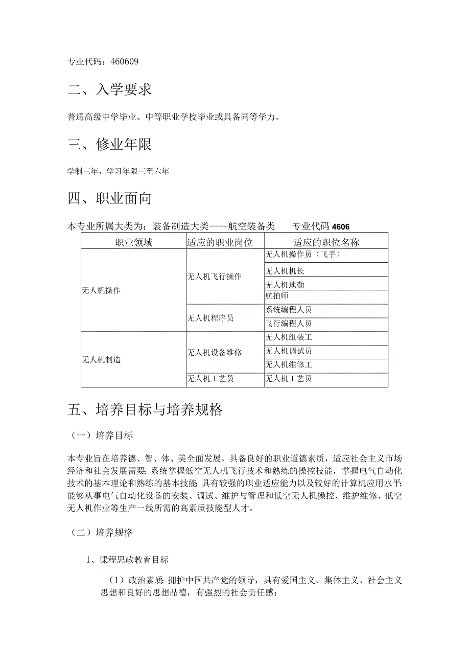 无人机应用技术专业人才培养方案专业代码460609贵州航天职业技术学院电子工程系.docx_第2页