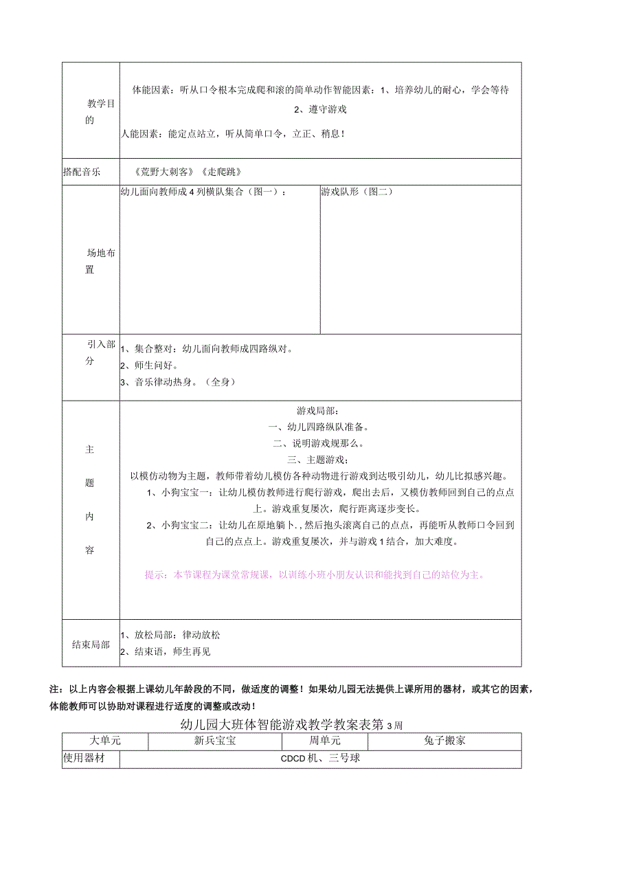 幼儿园中班体智能游戏教学教案表.docx_第3页