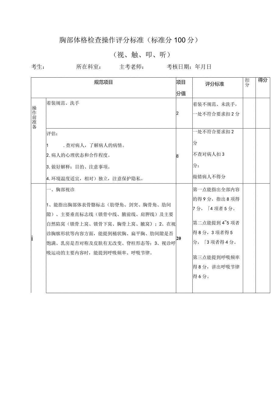 胸部体格检查操作评分标准.docx_第1页