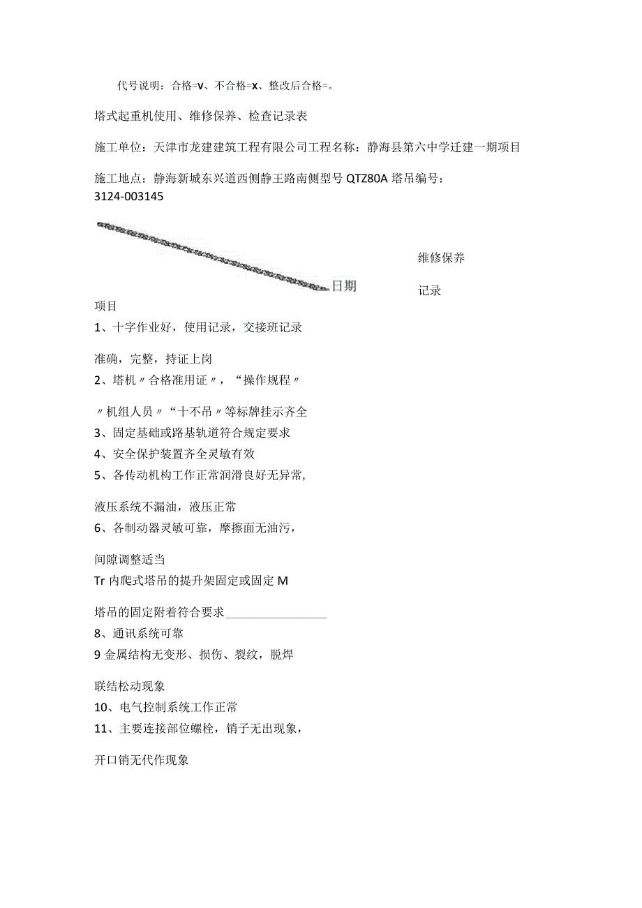 塔式起重机交接班及日检周检月检记录...docx_第2页