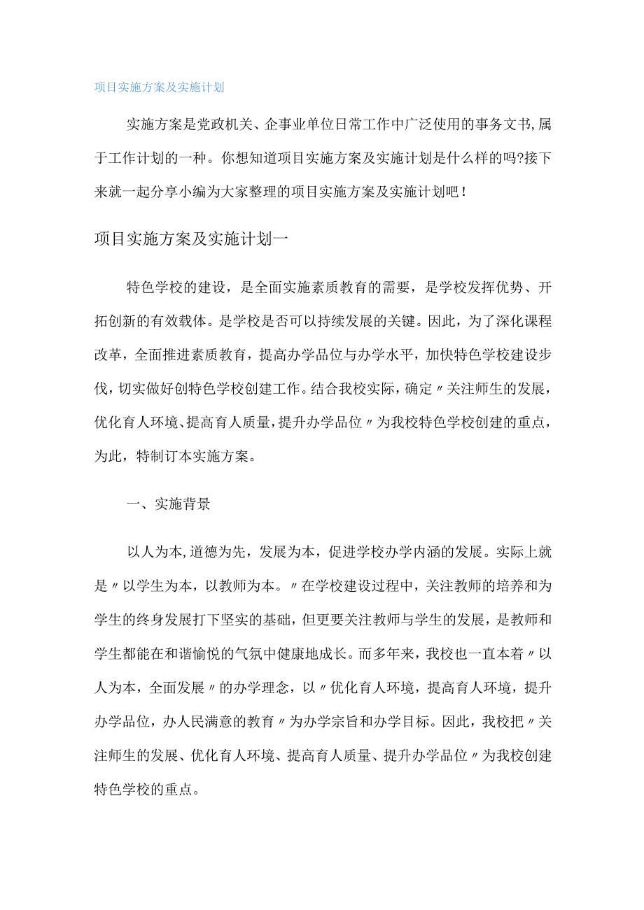 项目实施实施方案及实施计划.docx_第1页