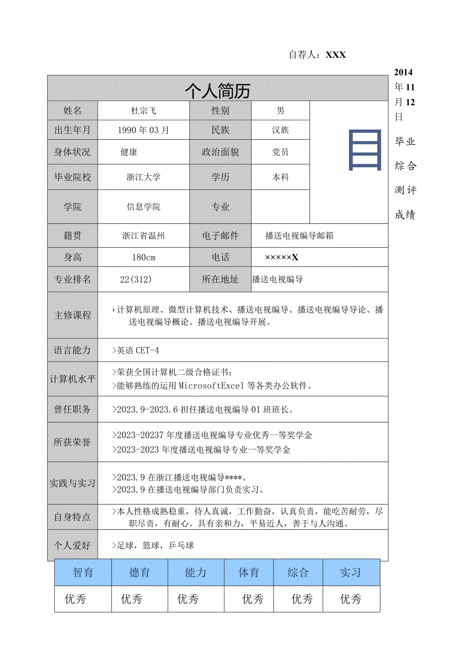 广播电视编导专业个人简历模板原创.docx_第3页