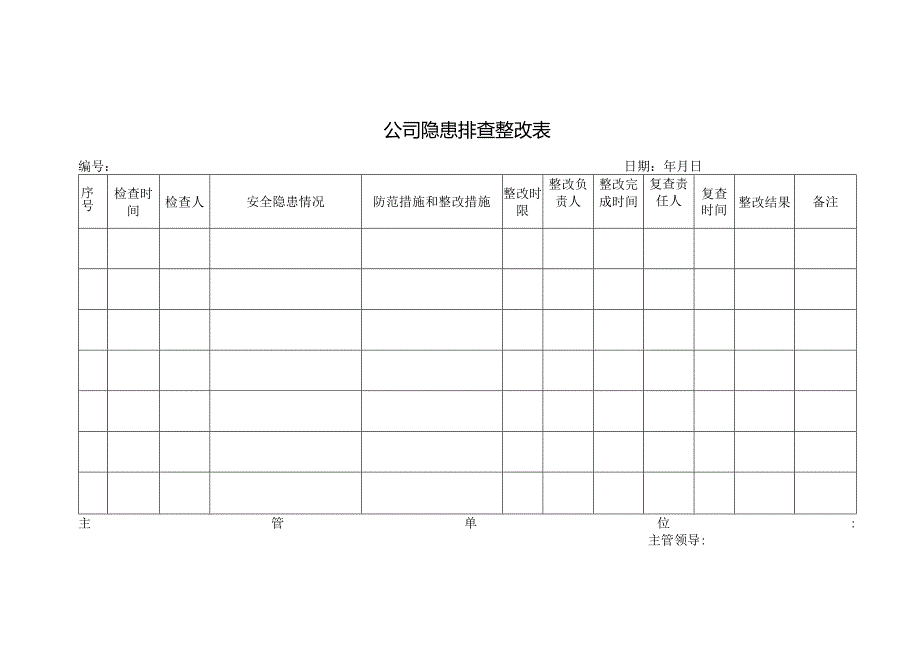 公司隐患排查整改表.docx_第1页