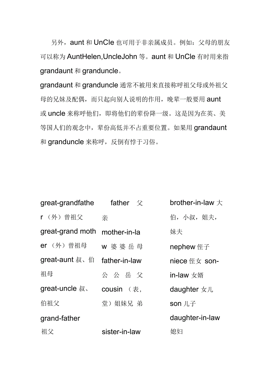 亲戚亲属家庭成员的英文称呼知识点梳理汇总.docx_第2页