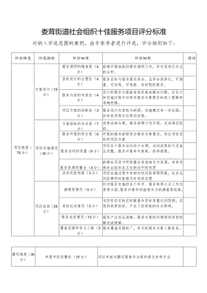 娄葑街道社会组织十佳服务项目评分标准.docx