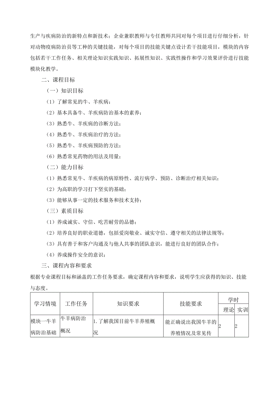 《牛羊病防治》课程标准.docx_第2页