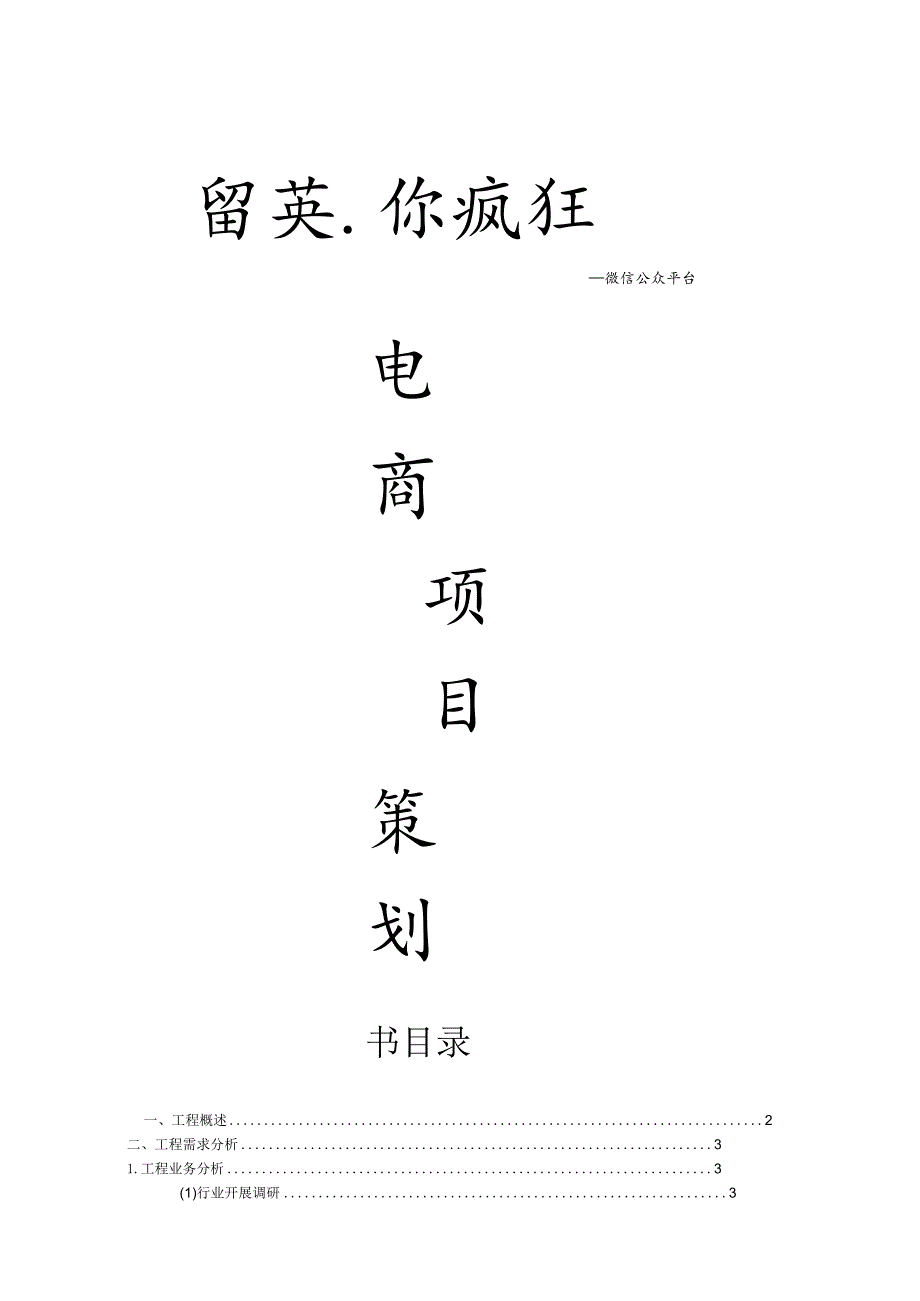 微信电商项目策划书.docx_第1页