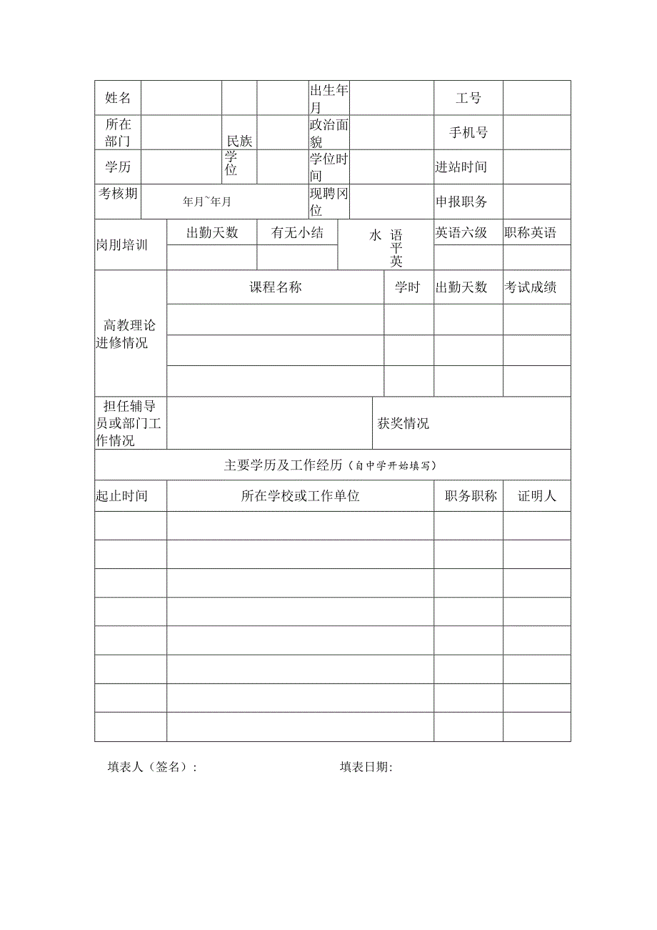 博士后专业技术职务任职资格申请表.docx_第2页