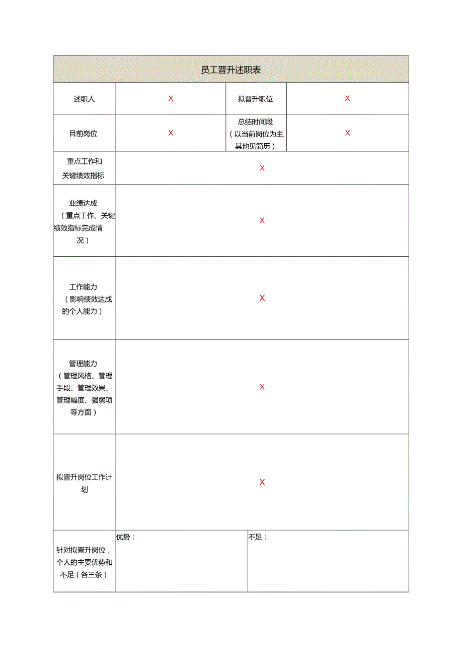 员工晋升述职表.docx_第1页