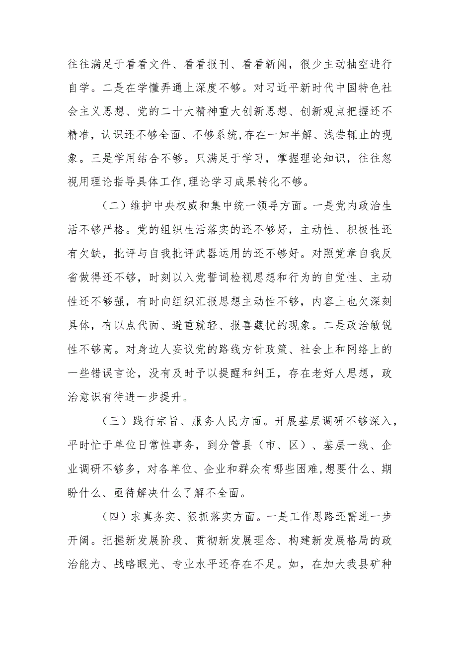 2024年度对照树立和践行正确政绩观及反面典型案例检视全面梳理问题深刻剖析原因整改整治剖析八个方面专题民主生活会对照检查发言材料.docx_第2页